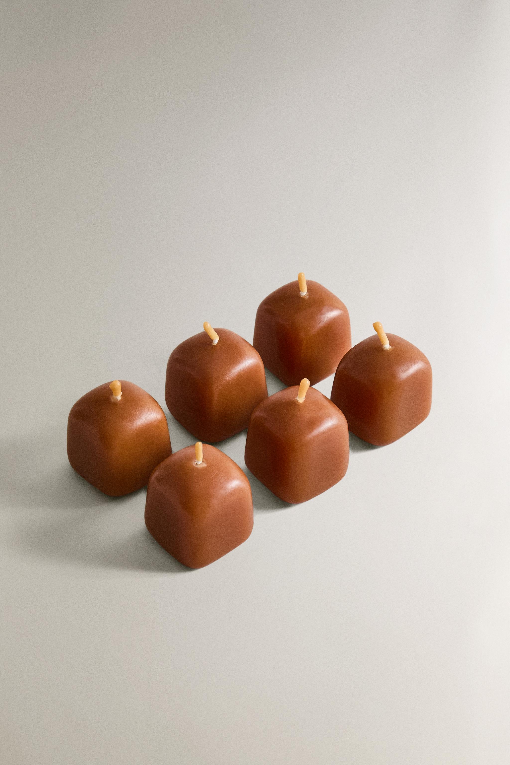 SET OF DECORATIVE TOFFEE CANDLES (SET OF 6)